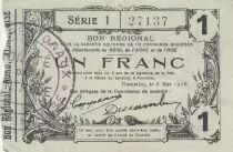 Francia 1 Franc - Fourmies - Regional Coupon - 08-05-1916 - Serial 1