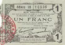 Francia 1 Franc - Fourmies - Regional Coupon - 08-05-1916 - Serial 18