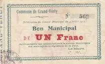 Francia 1 Franc - Grand-Verly City - Municipal bond - 04-07-1915 - Number 569