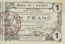 Francia 1 Franc - Laon - Regional Coupon - 16-06-1916 - Serial 19