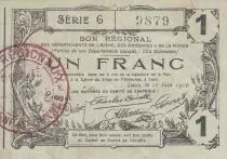 Francia 1 Franc - Laon - Regional Coupon - 16-06-1916 - Serial 6