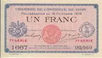 Francia 1 Franc - Lyon - Chamber of Commerce - 16-10-1919 - Seventh Serial