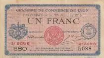 Francia 1 Franc - Lyon chamber of commerce - Serial 580 -1916