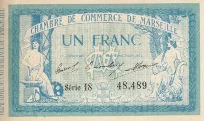 Francia 1 Franc - Marseille - Chamber of Commerce - 12-08-1914 - Serial 18