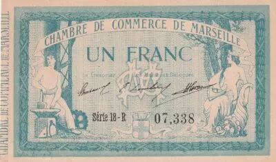 Francia 1 Franc - Marseille - Chamber of Commerce - 12-08-1914 - S�rie 18-R