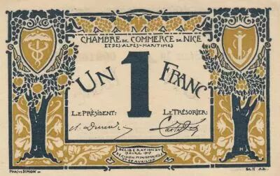 Francia 1 Franc - Nice - Regional Coupon  - 19-04-1917 - Serial 10