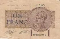 Francia 1 Franc - Paris Chamber of Commerce - 1919-1922 - F - Serial A.45
