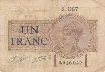 Francia 1 Franc - Paris Chamber of Commerce - 1920 - Serial S.C57