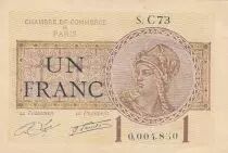 Francia 1 Franc - Paris Chamber of Commerce - 1920 - Serial S.C73