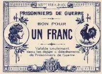 Francia 1 Franc - Prisionniers de guerre - 15&egrave;me r&eacute;gion