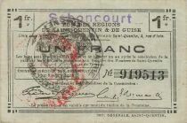 Francia 1 Franc - Saint-Quentin and Guise Regions - Seboncourt - 08-08-1916
