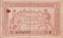 Francia 1 Franc - Woman and soldier -  1919 -  Serial O - V F - M.2
