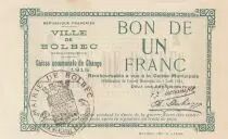 Francia 1 Franc -Chamber of Commerce - Bolbec - 04-08-1914