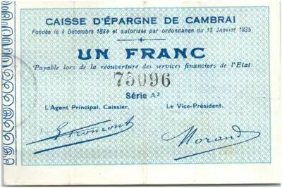 Francia 1 Franc Cambrai Caisse d�Epargne