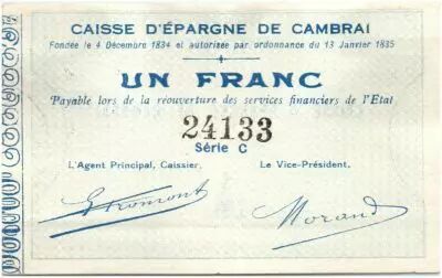 Francia 1 Franc Cambrai Caisse d�Epargne