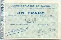 Francia 1 Franc Cambrai Caisse d&acute;Epargne