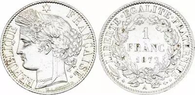 Francia 1 Franc Ceres - III e Republic -1871 A Paris