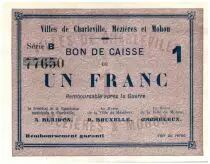 Francia 1 Franc Charleville-M&eacute;zi&egrave;res Cities - Charleville, M&eacute;zi&egrave;res et Mohon - 1915