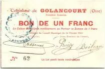 Francia 1 Franc Golancourt City