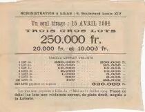 Francia 1 Franc Loterie Ligue du Nord contre la Tuberculose - 1903 - VF