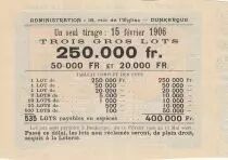 Francia 1 Franc Loterie Santorium de St Pol sur Mer - 1905 - VF