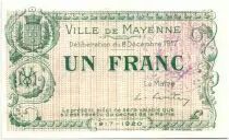 Francia 1 Franc Mayenne City - 1917