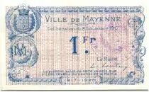Francia 1 Franc Mayenne City - 1917