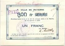 Francia 1 Franc Mayenne City