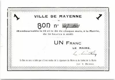 Francia 1 Franc Mayenne City