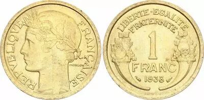 Francia 1 Franc Morlon - 1938