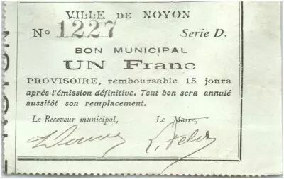 Francia 1 Franc Noyon City