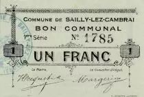 Francia 1 Franc Sailly-Lez-Cambrai - 1915