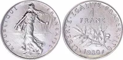 Francia 1 Franc Seed sower - 1980 - UNC