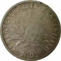 Francia 1 Franc Semeuse - 1902 - Silver - F - KM.844.1