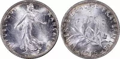 Francia 1 Franc Semeuse - 1915 - PCGS MS 65 - UNC