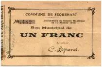 Francia 1 Franc Sequehart City - 1915