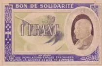 Francia 1 Franc Solidarity Bond - 1941-1942 - No serial *