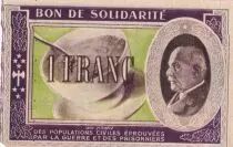 Francia 1 Franc Solidarity Bond - 1941-1942 - Serial A.N