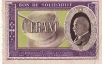 Francia 1 Franc Solidarity Bond - 1941-1942 - Serial B.D