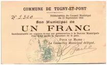 Francia 1 Franc Tugny-Et-Pont City - 1914