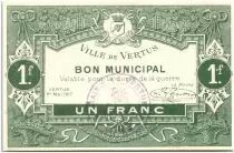 Francia 1 Franc Vertus City - 1917