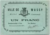 Francia 1 Franc Wassy City - 1917