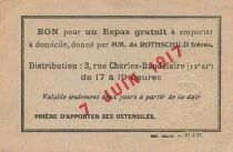 Francia 1 Free Lunch - given by de Rothschild brothers - 07-06-1917