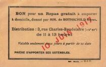 Francia 1 Free Lunch - given by de Rothschild brothers - 10-06-1917