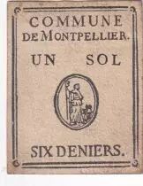 Francia 1 Sol 6 Deniers - Herault - Commune de Montpellier - 1791-1792
