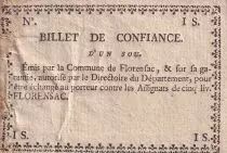 Francia 1 Sou - H�rault - Florensac - 1792 - VF