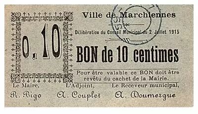 Francia 10 cent. Marchiennes