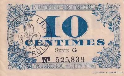 Francia 10 Centimes - City of Lille - Bon communal - 17-04-1918 - S�rie G