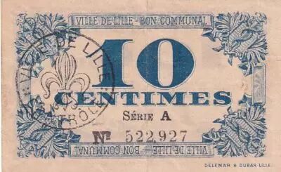 Francia 10 Centimes - City of Lille - Bon communal - 31-10-1917 - S�rie A