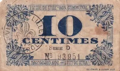 Francia 10 Centimes - City of Lille - Bon communal - 31-10-1917